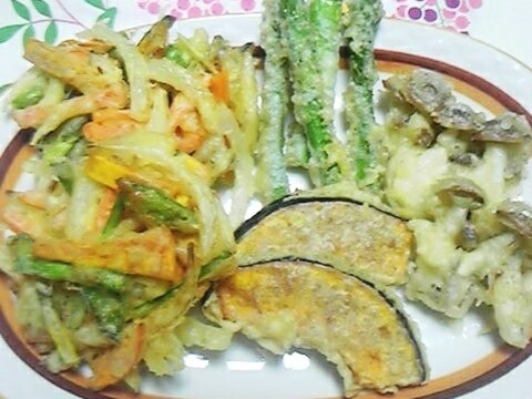 ごま油でサクサク！野菜盛り合わせ天ぷら